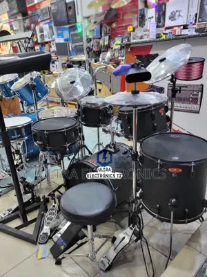 Mes Black Five Piece Acoustic Design Electronic Drum Set Heavy Duty