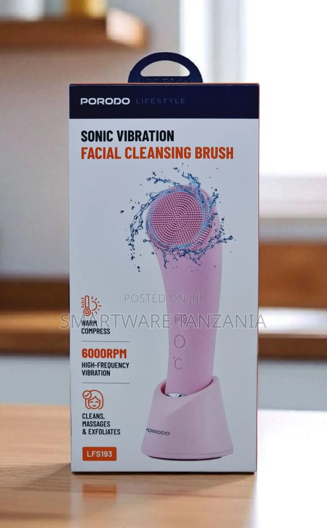 Porodo Lifestyle Lfs193 Sonic Facial Cleansing Brush 6000 RPM Warm