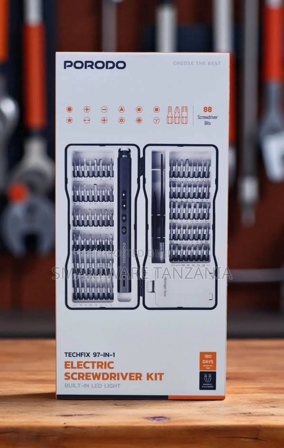 Porodo Techfix 97-in-1 Electric Screwdriver Kit With Led Light
