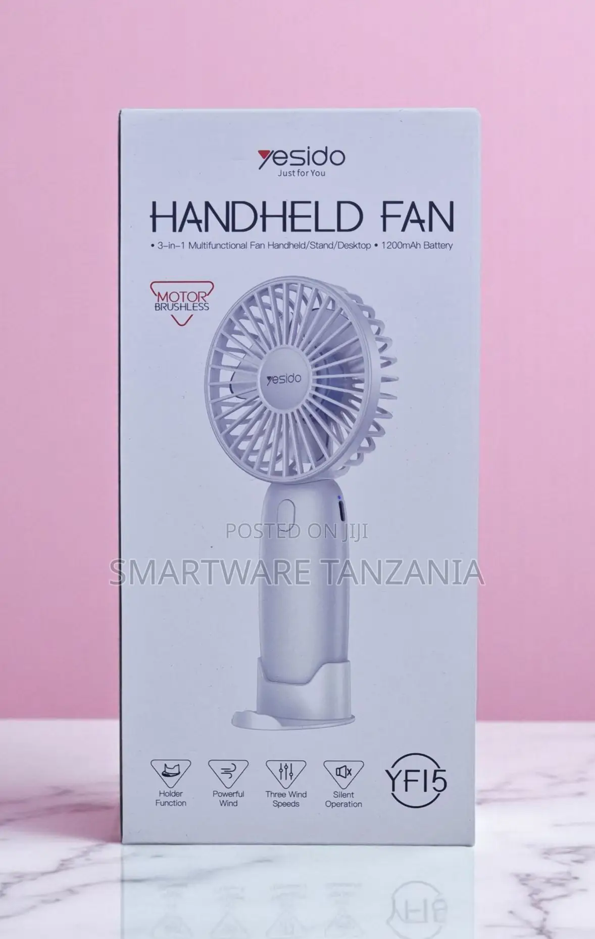 Yesido Yf15 Handheld Fan 3-in-1 Brushless Motor 1200mah Battery