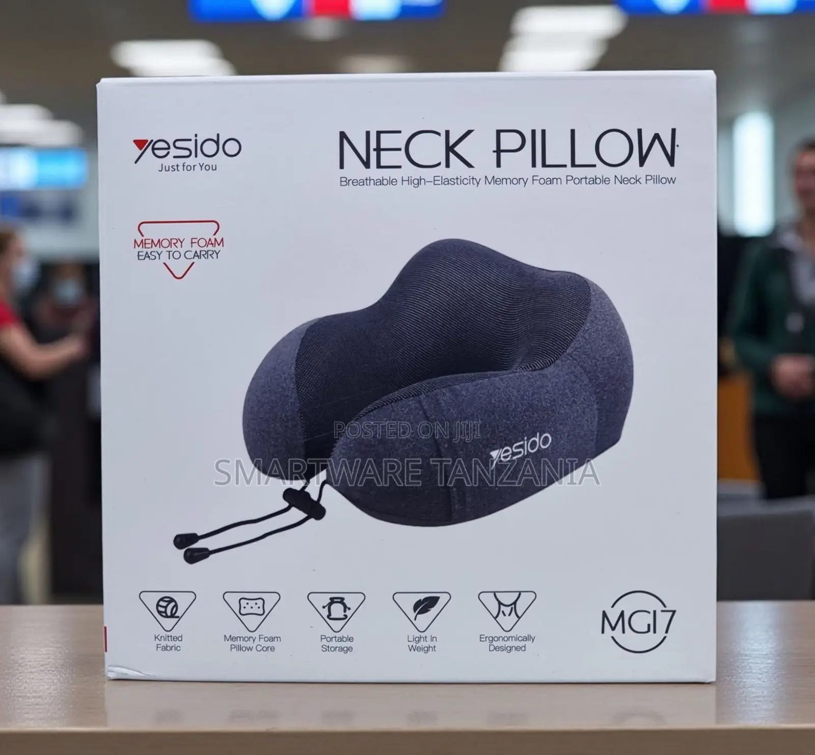Yesido Mg17 Memory Foam Travel Neck Pillow Ergonomic Design