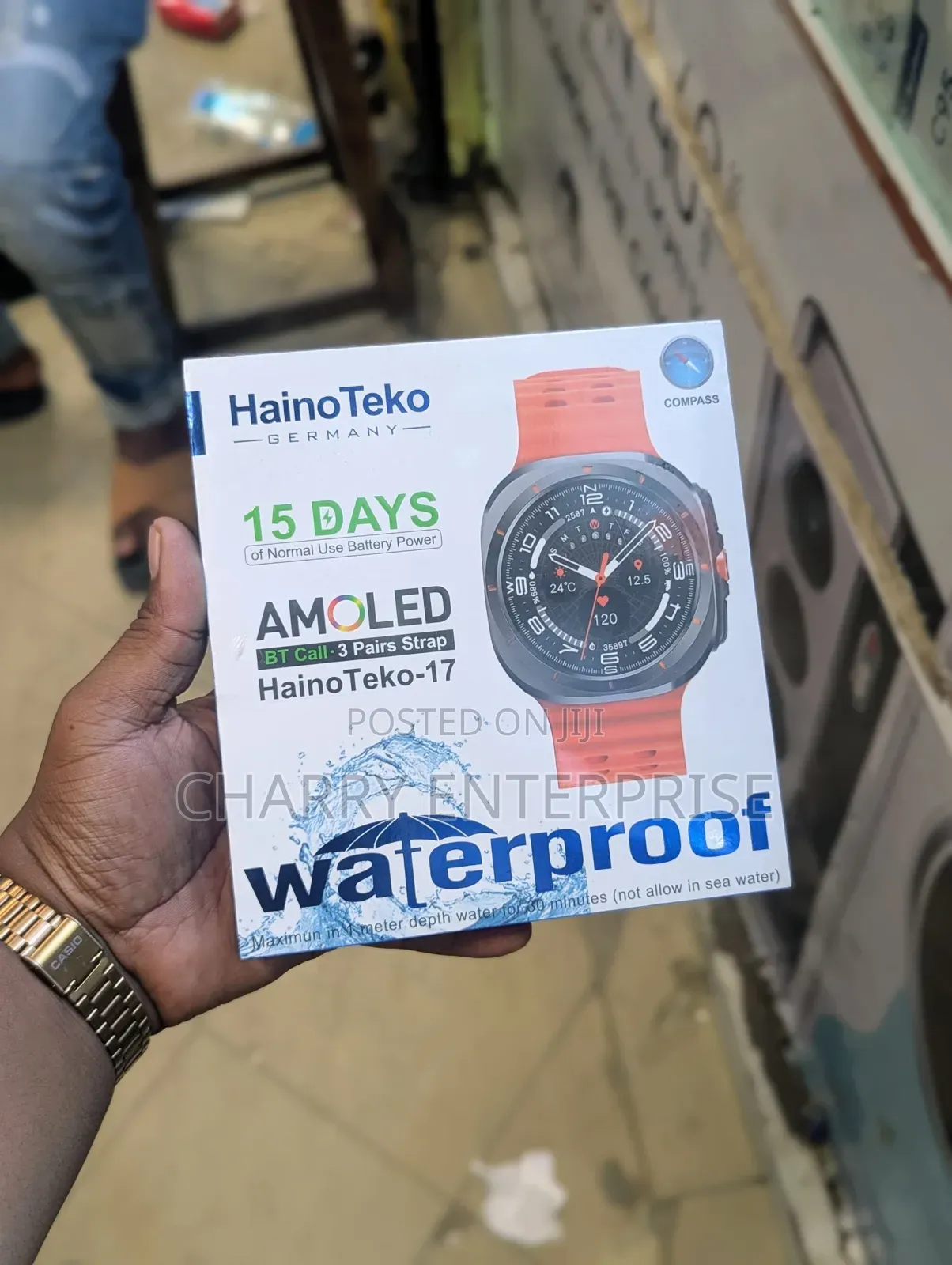 Hainoteko 17 Smart Watch Mikanda 3 Amoled Display Water Proof Compass
