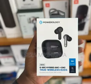 Powerology 6-Mic Hybrid Anc + Enc True-Wireless Buds