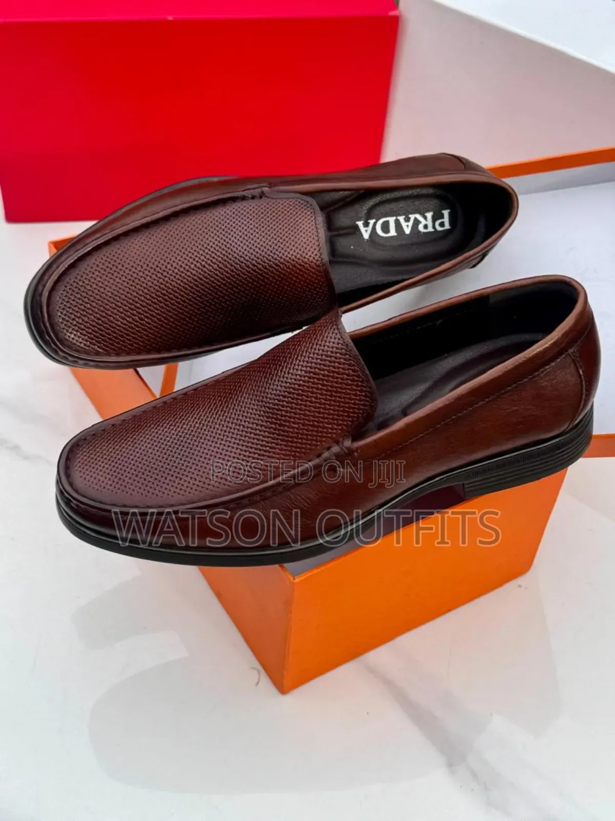 Prada Brand Men's Leather Shoes Materials Classic and Quality