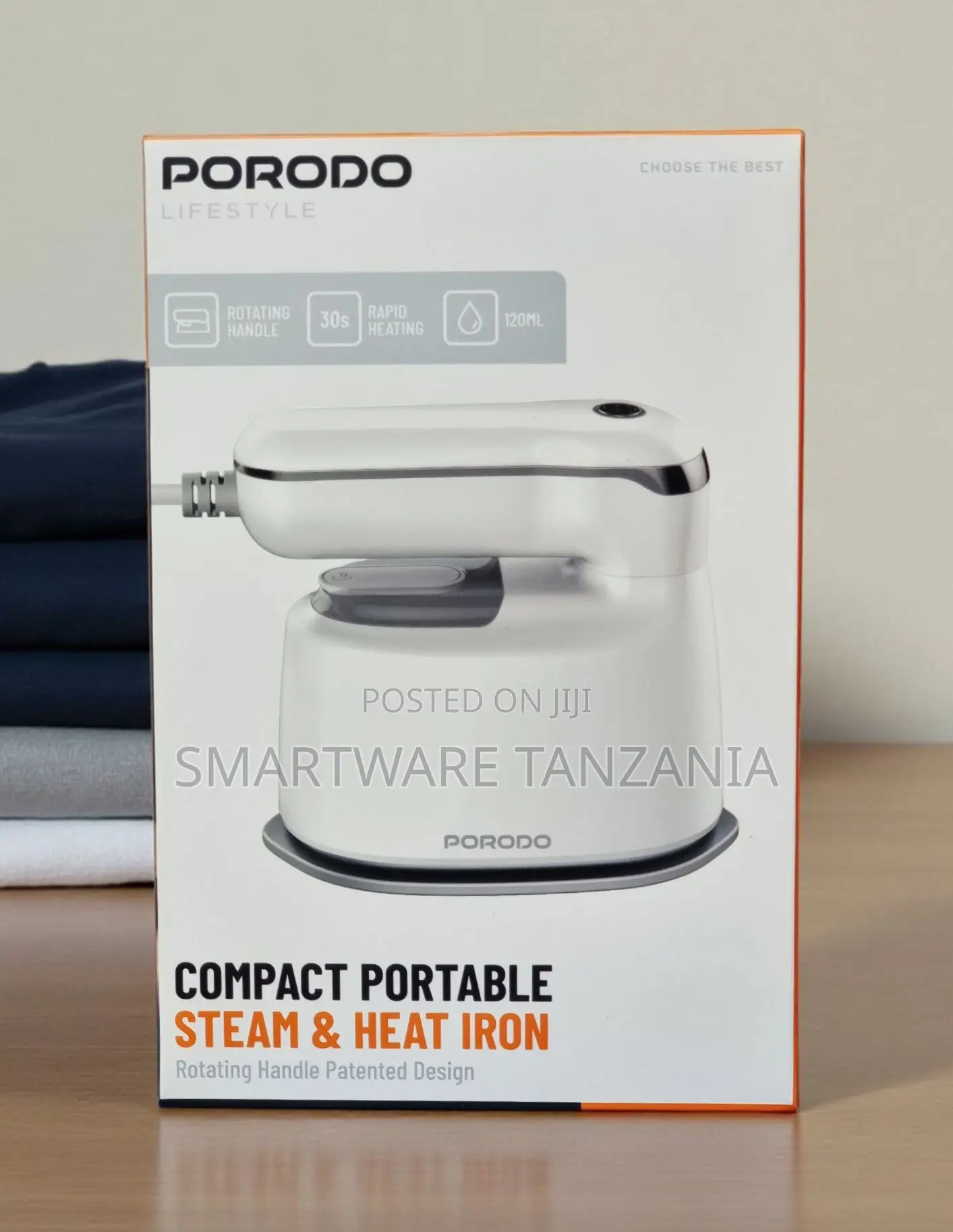 Porodo Compact Portable Steam and Heat Iron 120ml 30s Rapid Heat