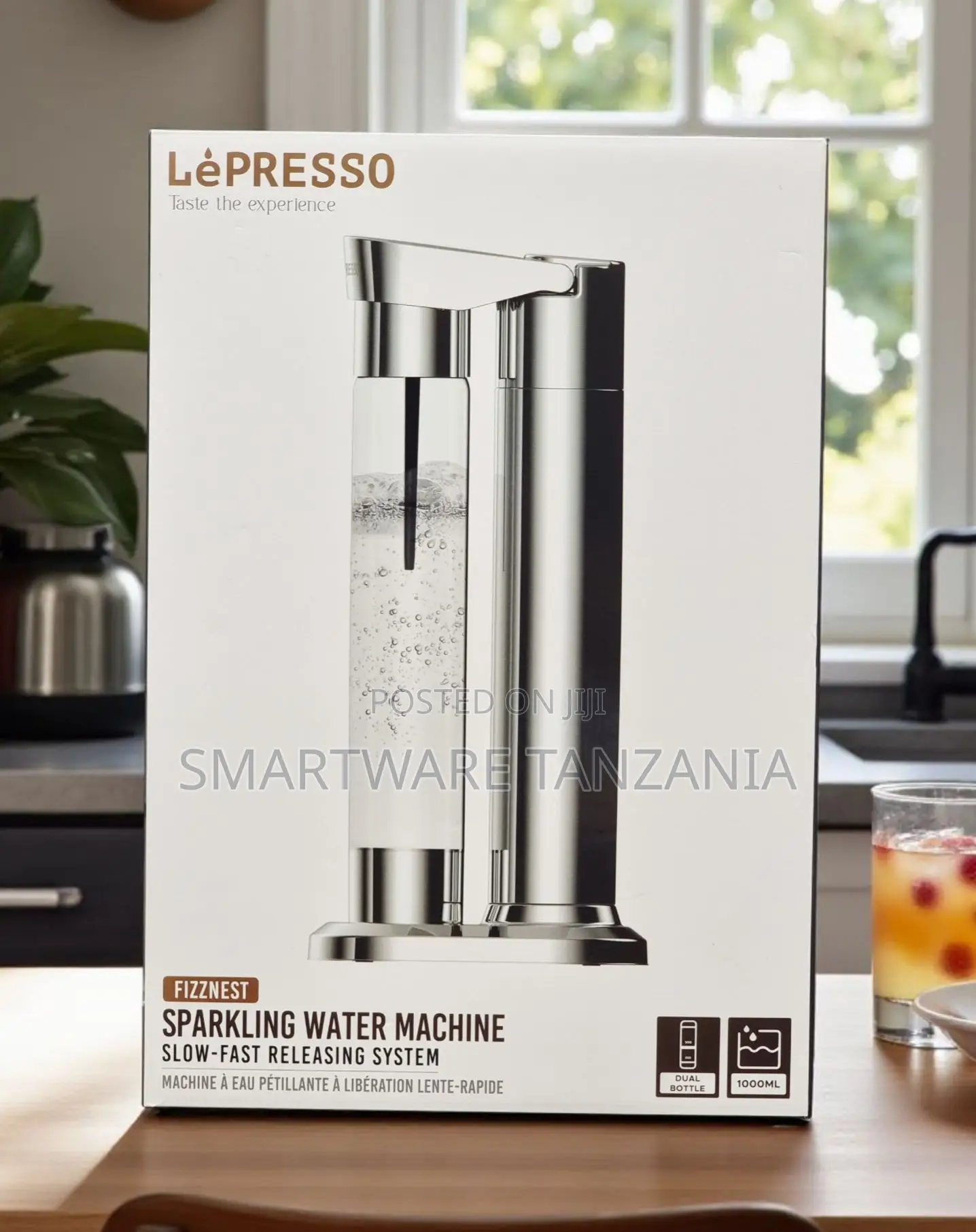 Lepresso Fizznest Sparkling Water Machine 1000ml Dual Bottle System