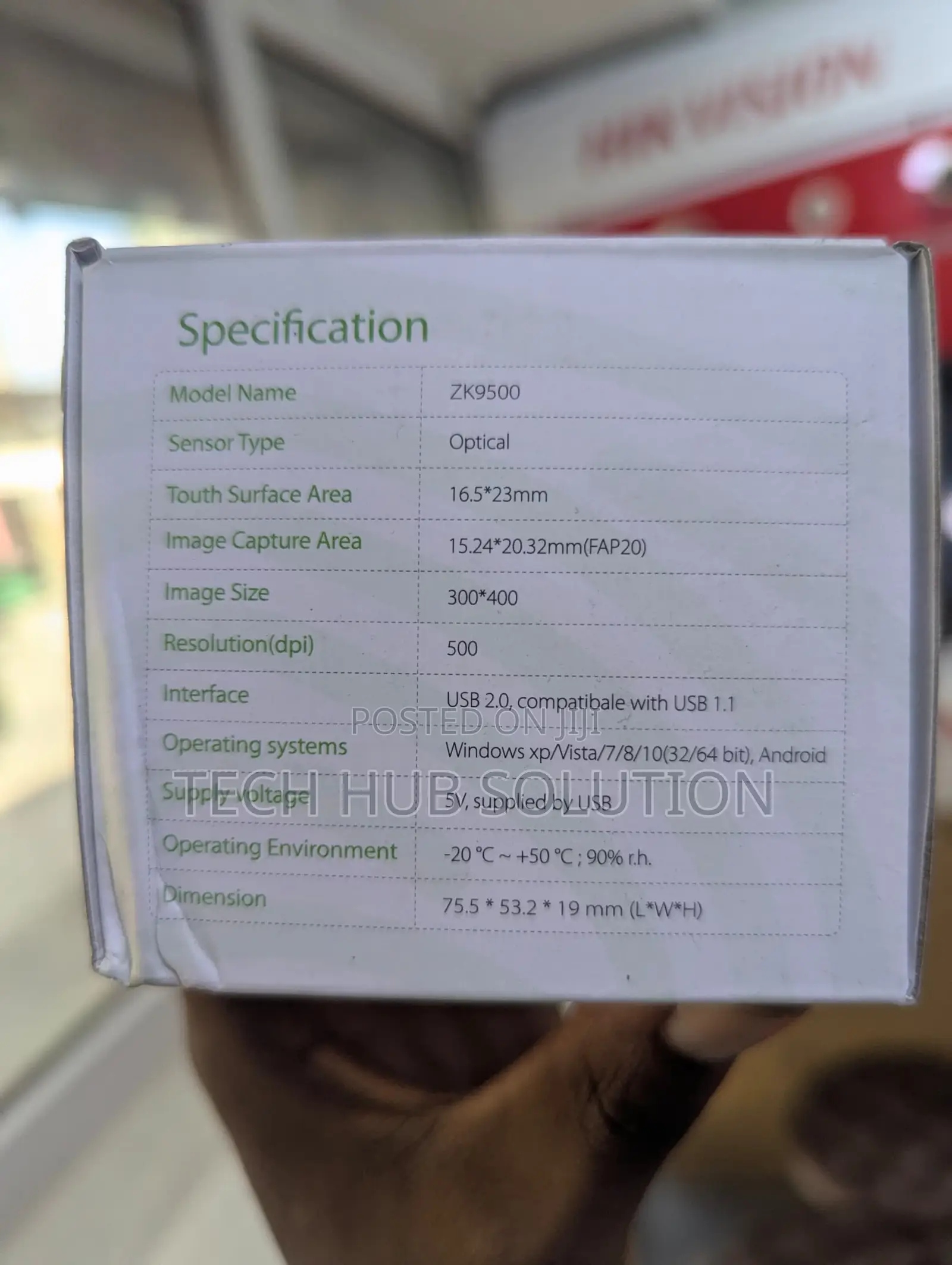 Zkteco Optical Fingerprint Enroller Zk9500