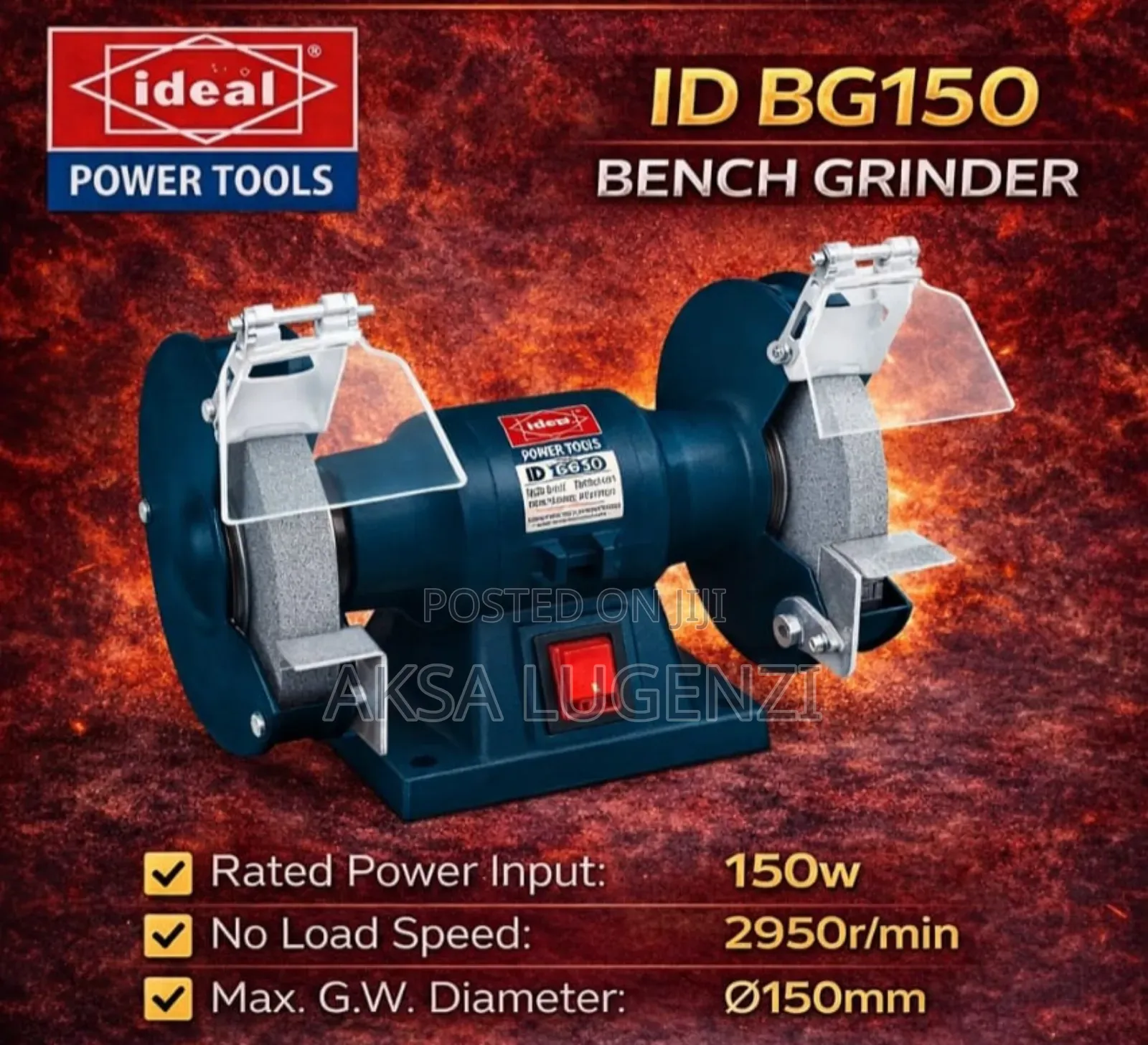 Ideal Bench Grinder 150w – Professional Metal Sharpening Machine