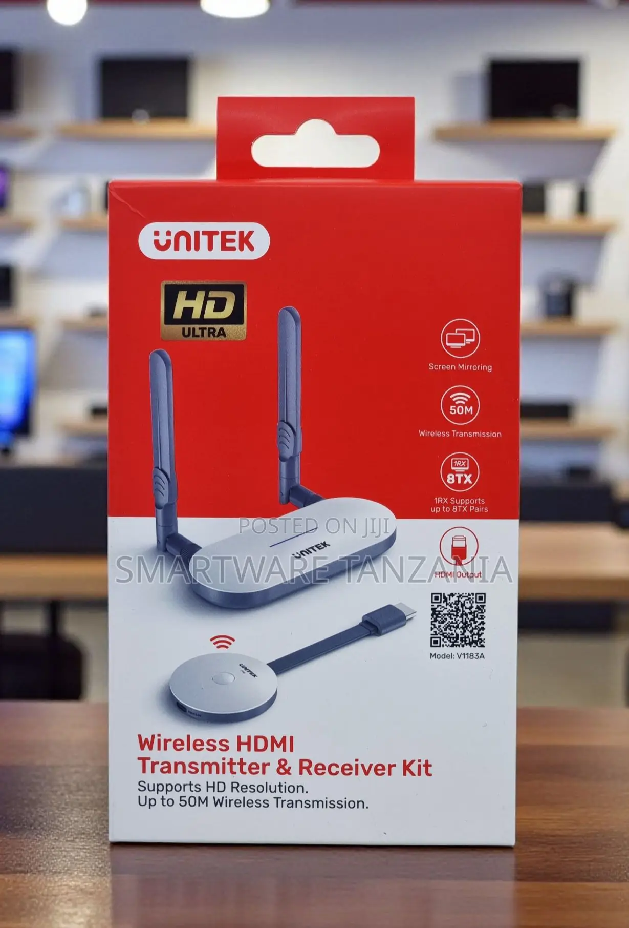 Unitek Wireless Hdmi Transmitter Receiver Kit 50m Hd V1183a 1rx 8tx