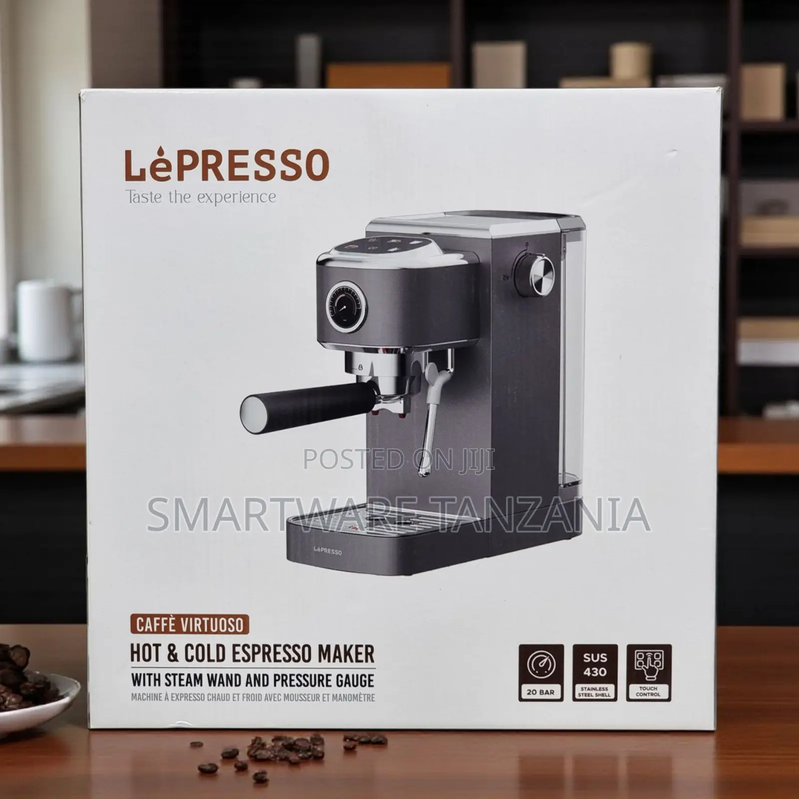 Lepresso Caffe Virtuoso Hot Cold Espresso Maker 20 Bar Steam Wand
