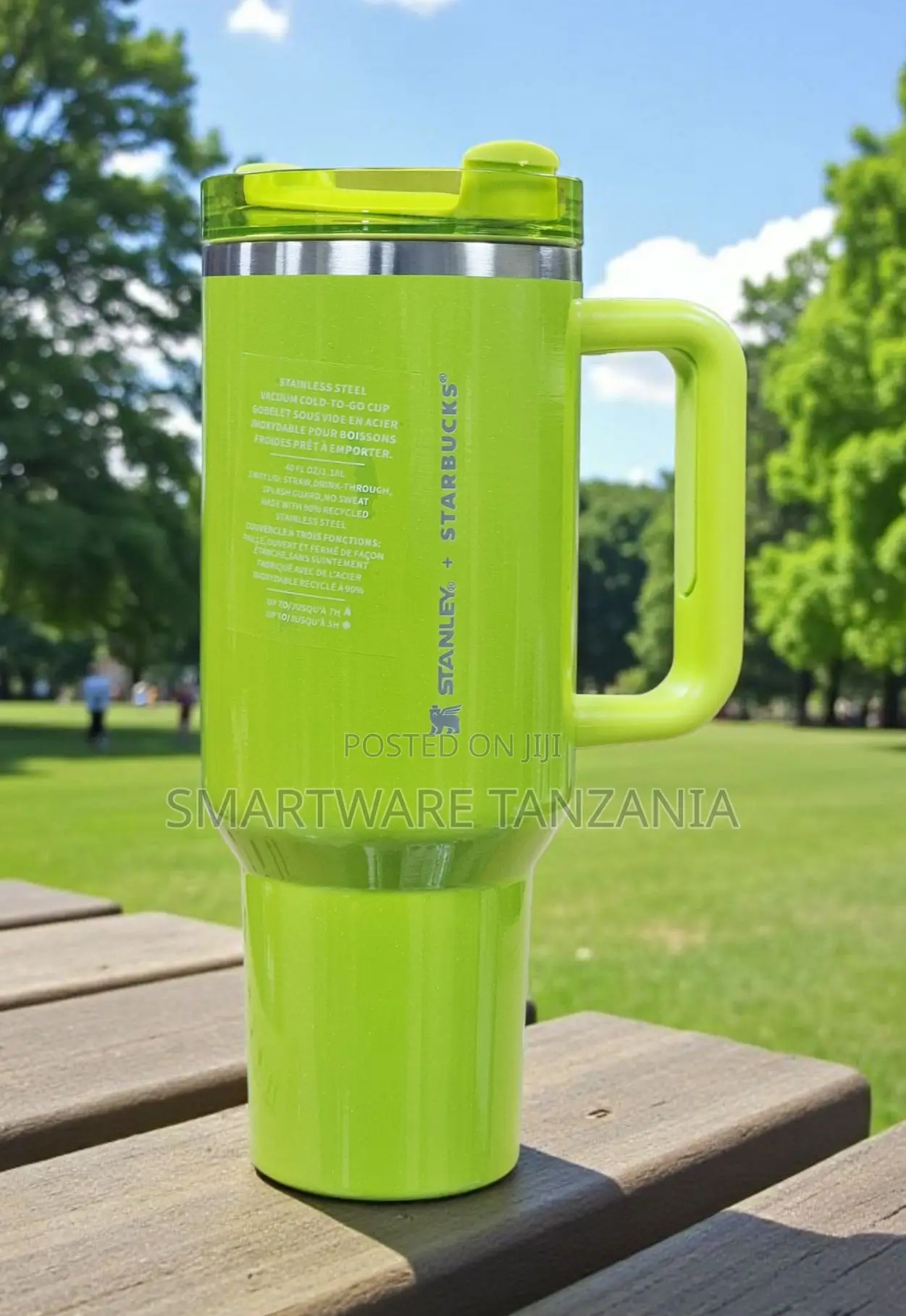 Stanley X Starbucks Quencher H2.0 40oz Neon Green Tumbler Vacuum Cup