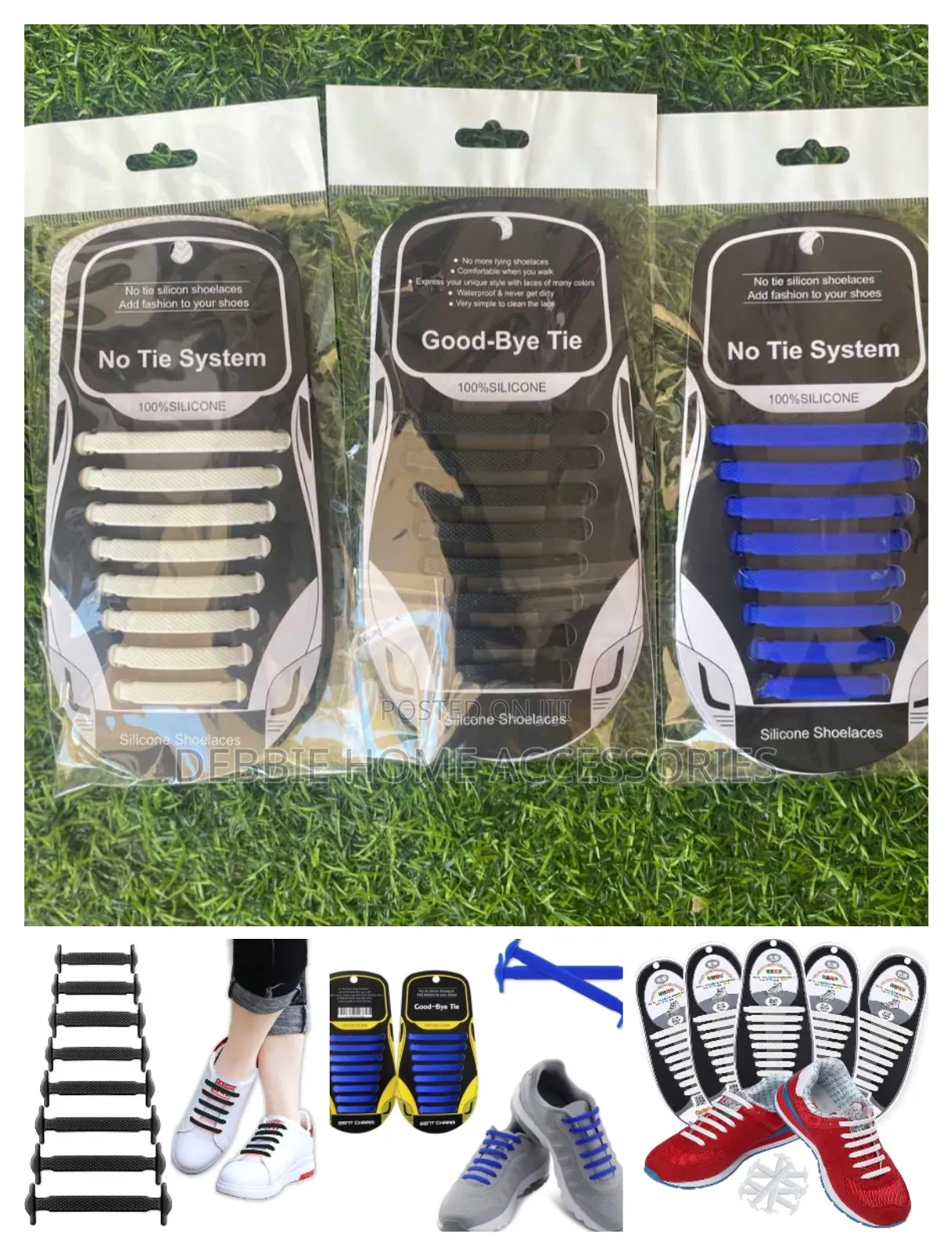 "Good-bye Tie" No-tie Silicone Shoelace -1pair