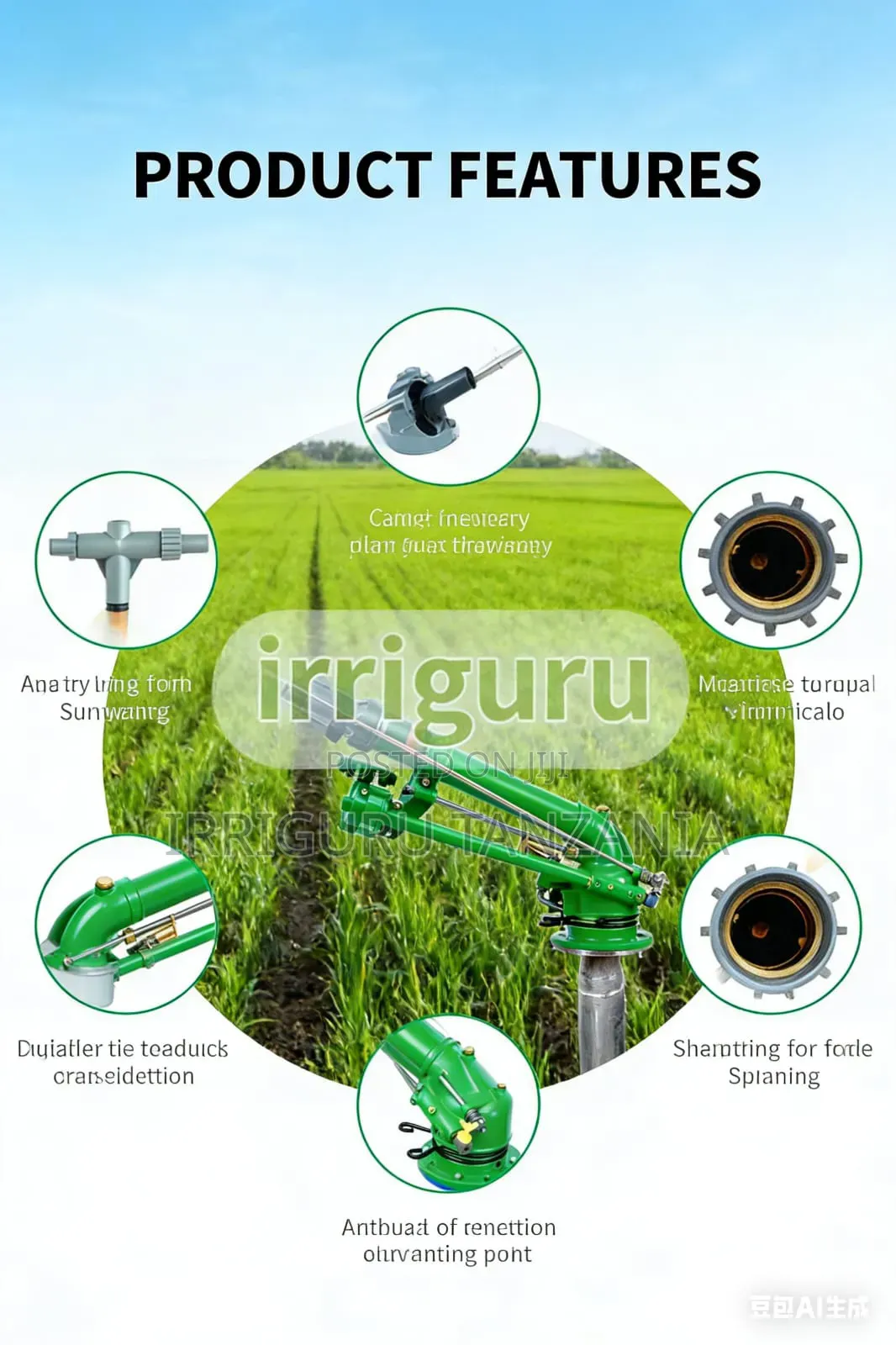 Gear Driven Rain Gun Sprinkler Brass