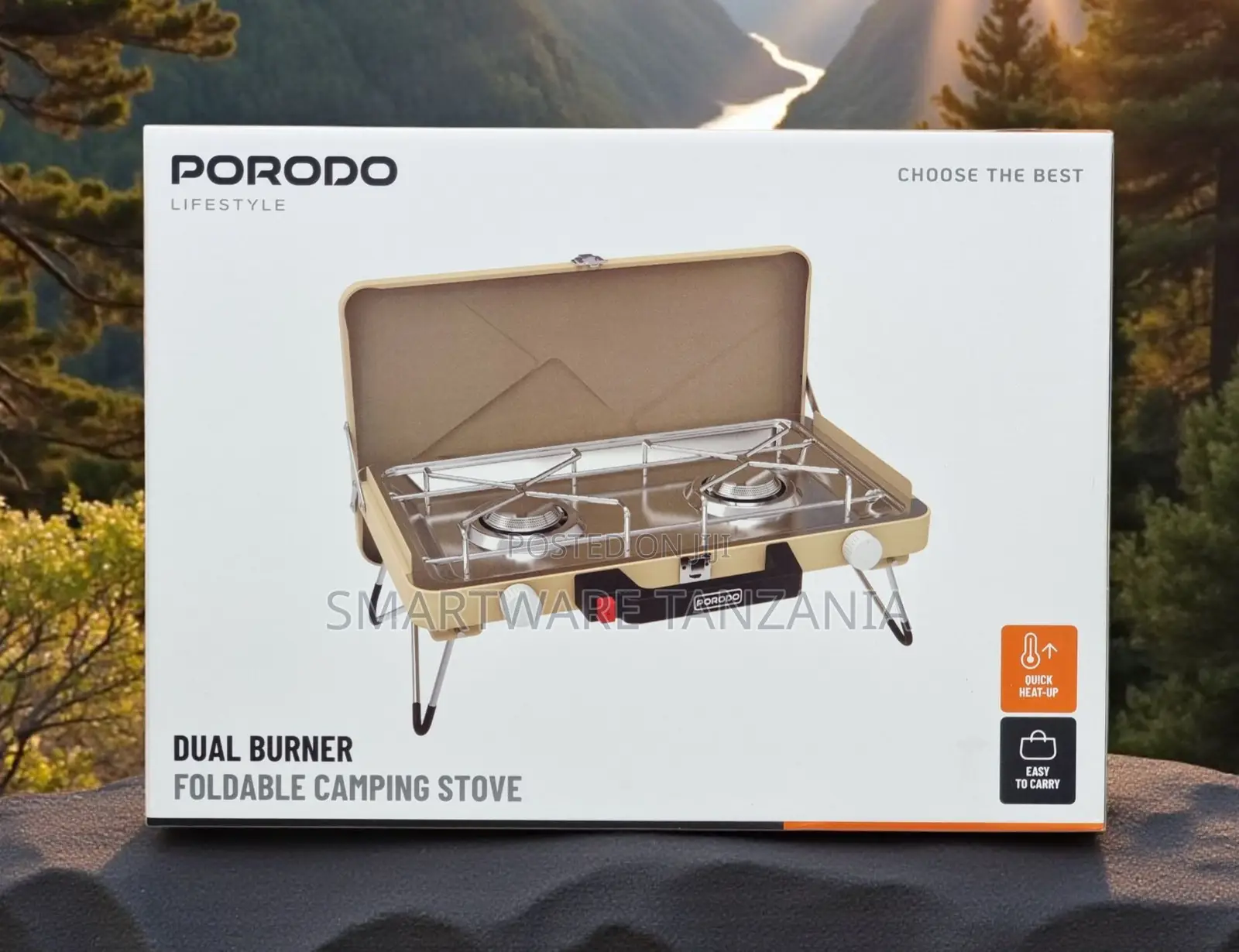 Porodo Lifestyle Dual Burner Foldable Camping Stove Portable