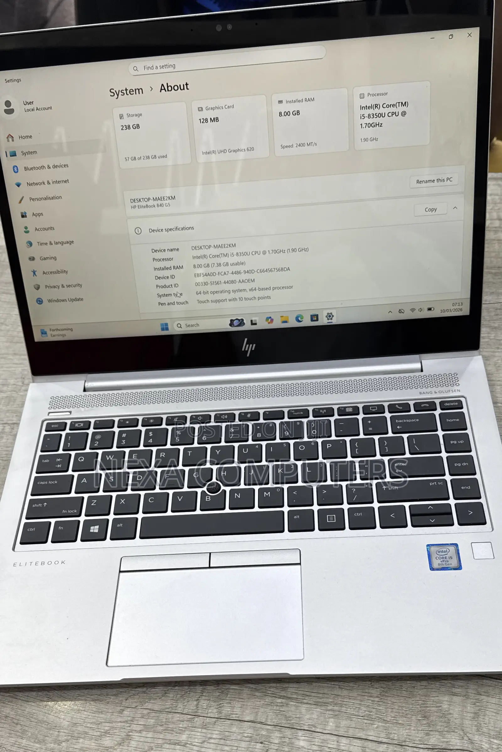 Laptop HP EliteBook 840 G5 8GB Intel Core i5 SSD 256GB