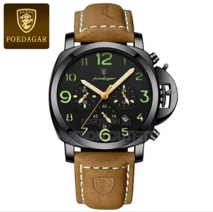 Poedagar Brand New Leather Straps Original Men's Watches