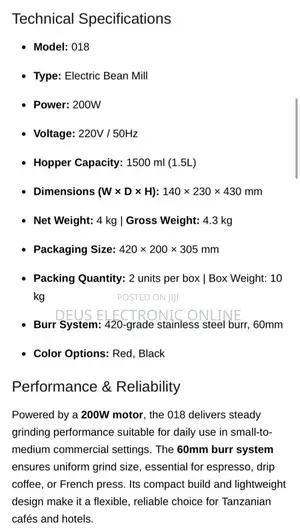 Electric Bean Mill With 60mm Burr_ Commercial Coffee Grinder