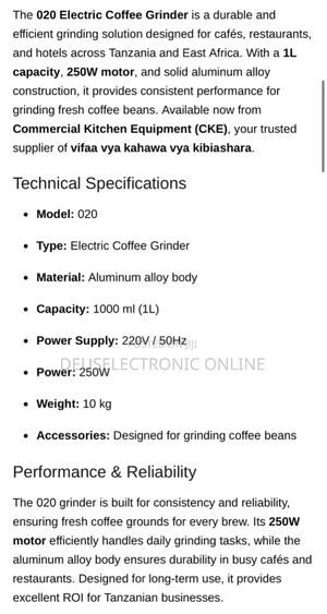 Electric Coffee Grinder Commercial Coffee Bean Grinder 1l