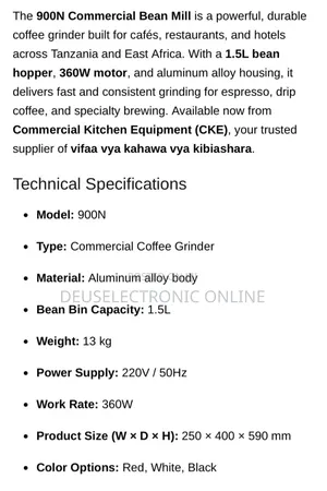 Coffee Grinder Commercial 1.5l 360wbean Mill for Cafes