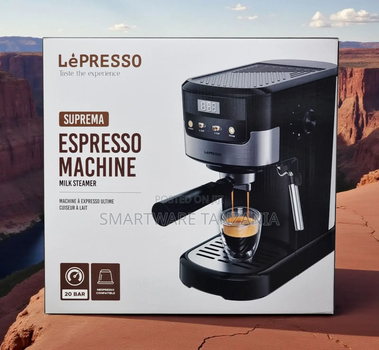 Lepresso Suprema Espresso Machine 20 Bar Milk Steamer Nespresso