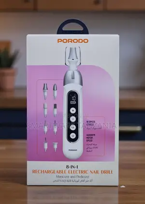 Porodo 8 in 1 Rechargeable Electric Nail Drill 4500rpm Manicure