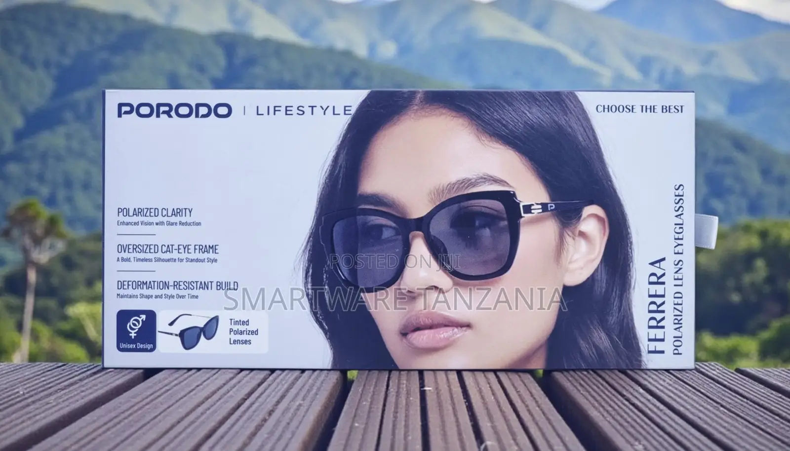 Porodo Ferrera Polarized Cat Eye Sunglasses Unisex Tinted Lenses