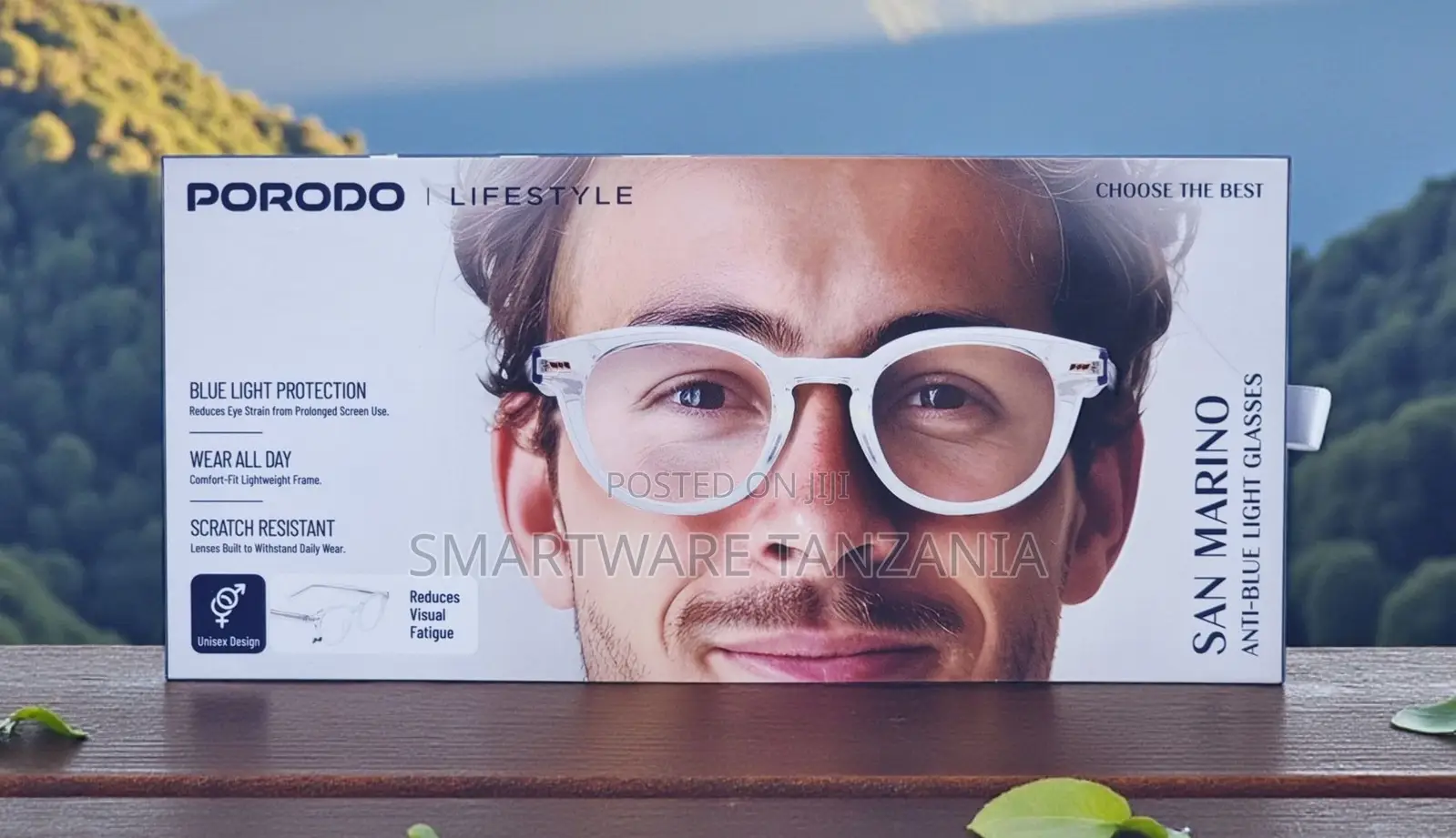 Porodo San Marino Anti Blue Light Glasses Unisex Clear Lightweight