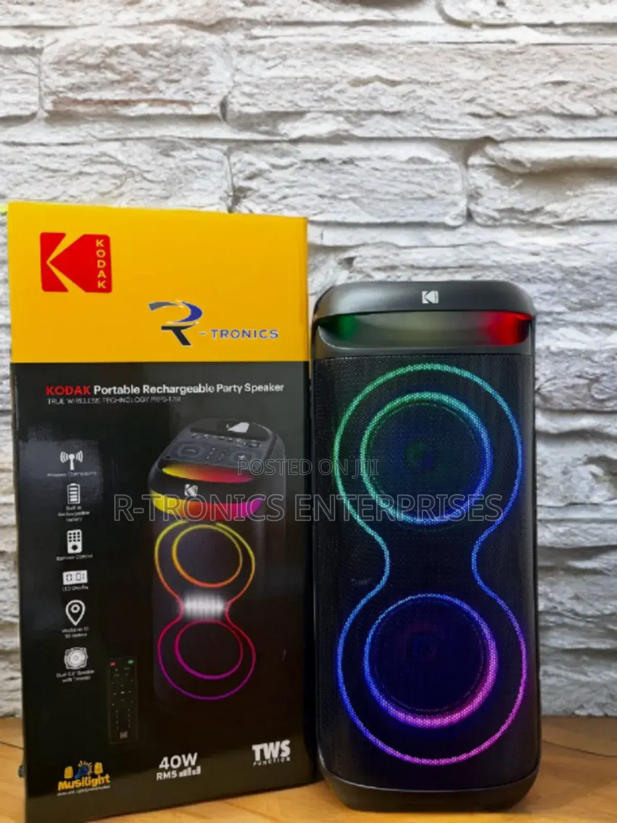 Kodak PRPS-1761 Portable, Rechargeable Bluetooth Party Speaker