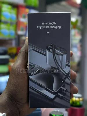 4-in-1 Retractable Car Charger With Led Screen