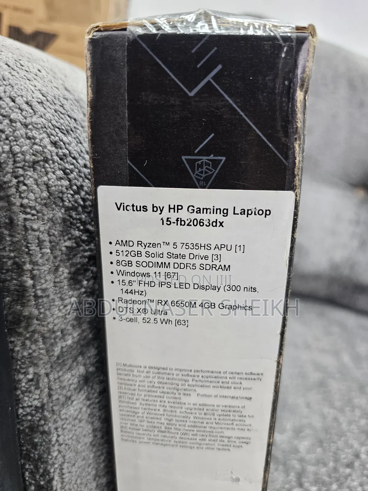 New Laptop HP Victus 15 8GB AMD Ryzen 5 SSD 512GB