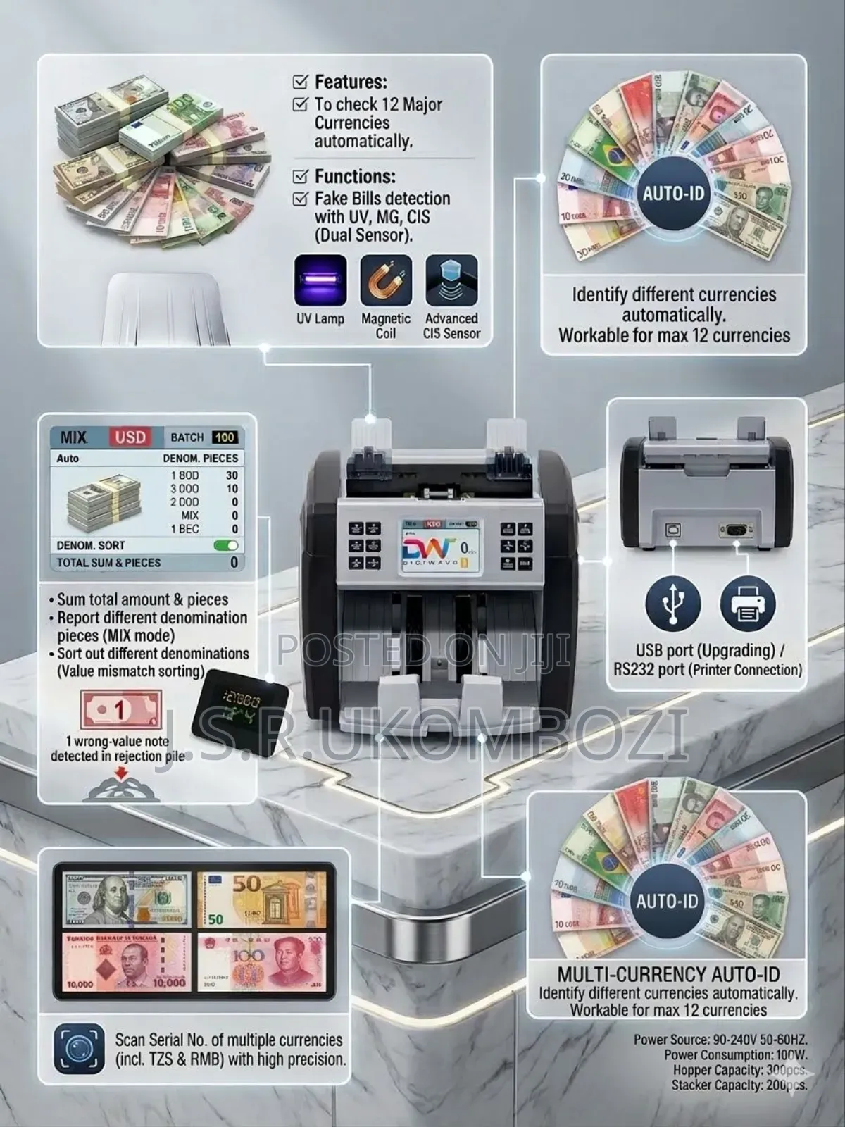 *Digiwave Multi Currency Bill Counter