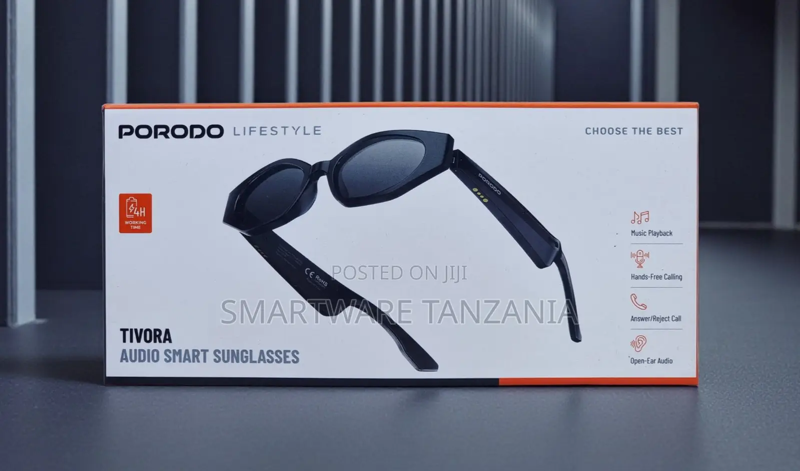 Porodo Tivora Audio Smart Sunglasses Open Ear Music Calling 4h