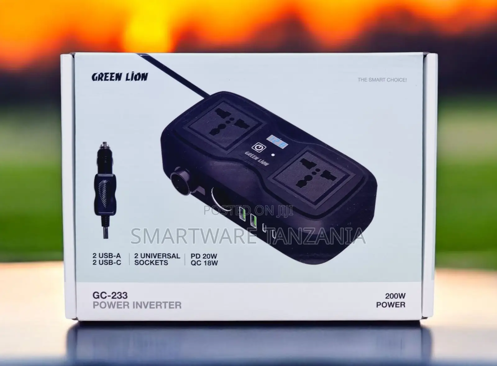 Green Lion Gc-233 200w Car Power Inverter 2 Usb-C Pd 2 Usb-a Qc