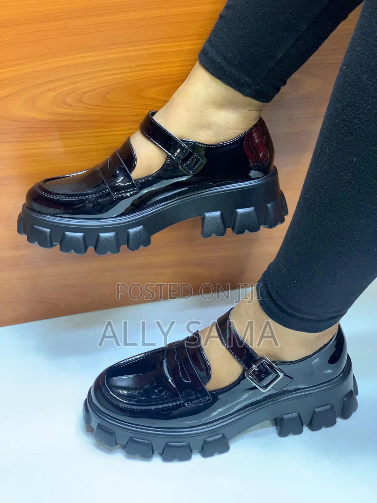 Women's Shoes Black Material Leather More Brand