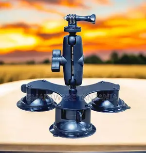 Triple Suction Cup Camera Mount for Gopro Action Cameras 360 Swivel