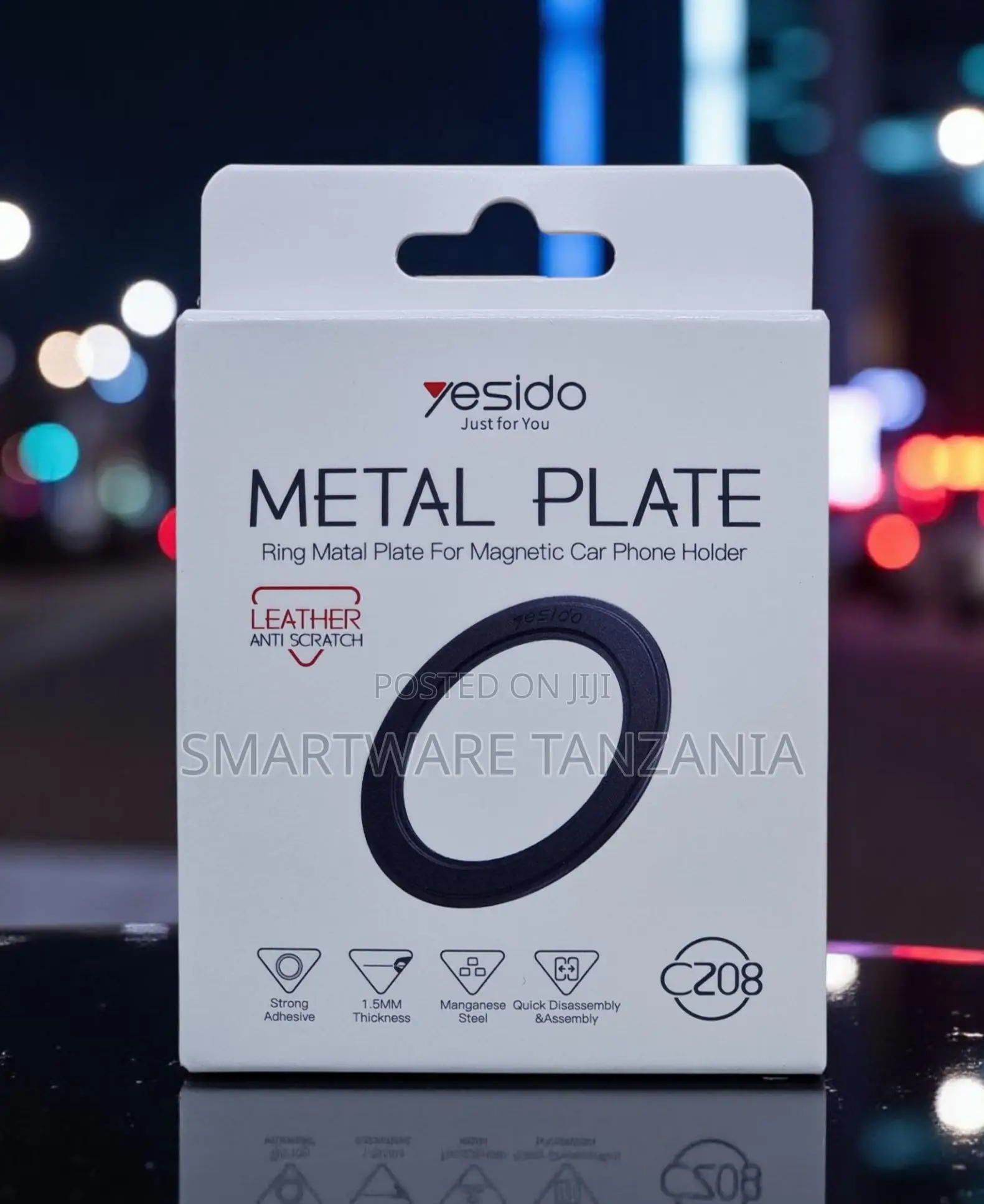 Yesido C208 Ring Metal Plate Magnetic Phone Holder Manganese Steel