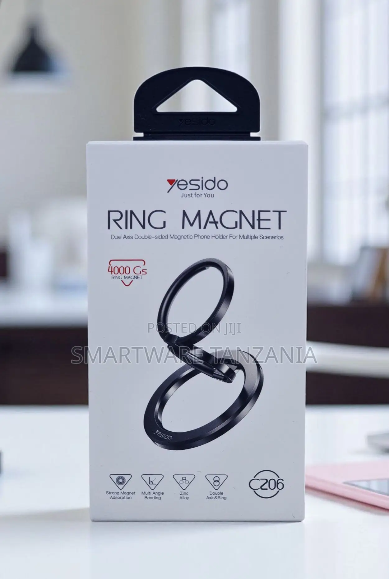 Yesido C206 Ring Magnet Dual Axis Phone Holder 4000gs Zinc Alloy