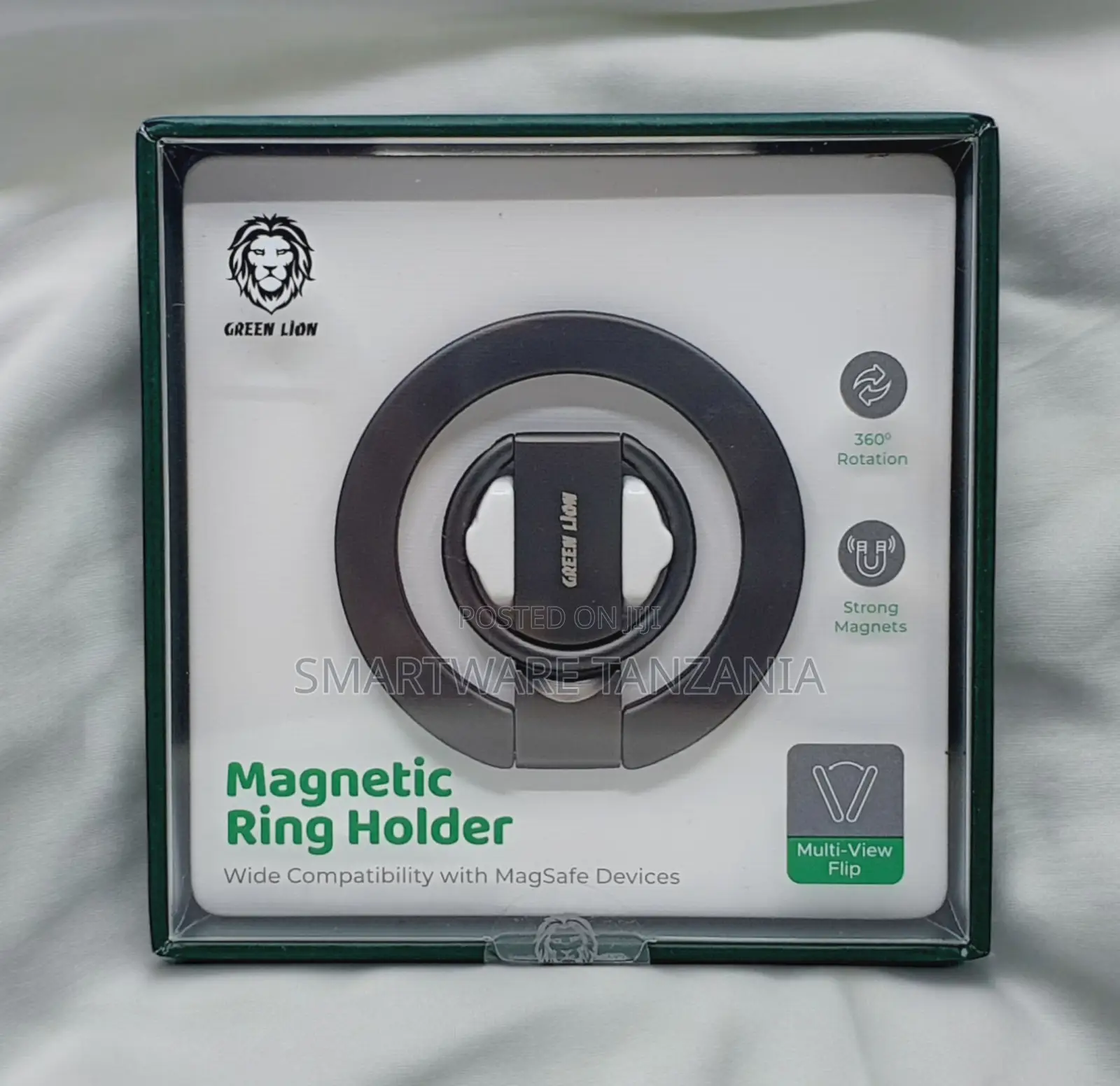 Green Lion Magnetic Ring Holder 360 Magsafe Black