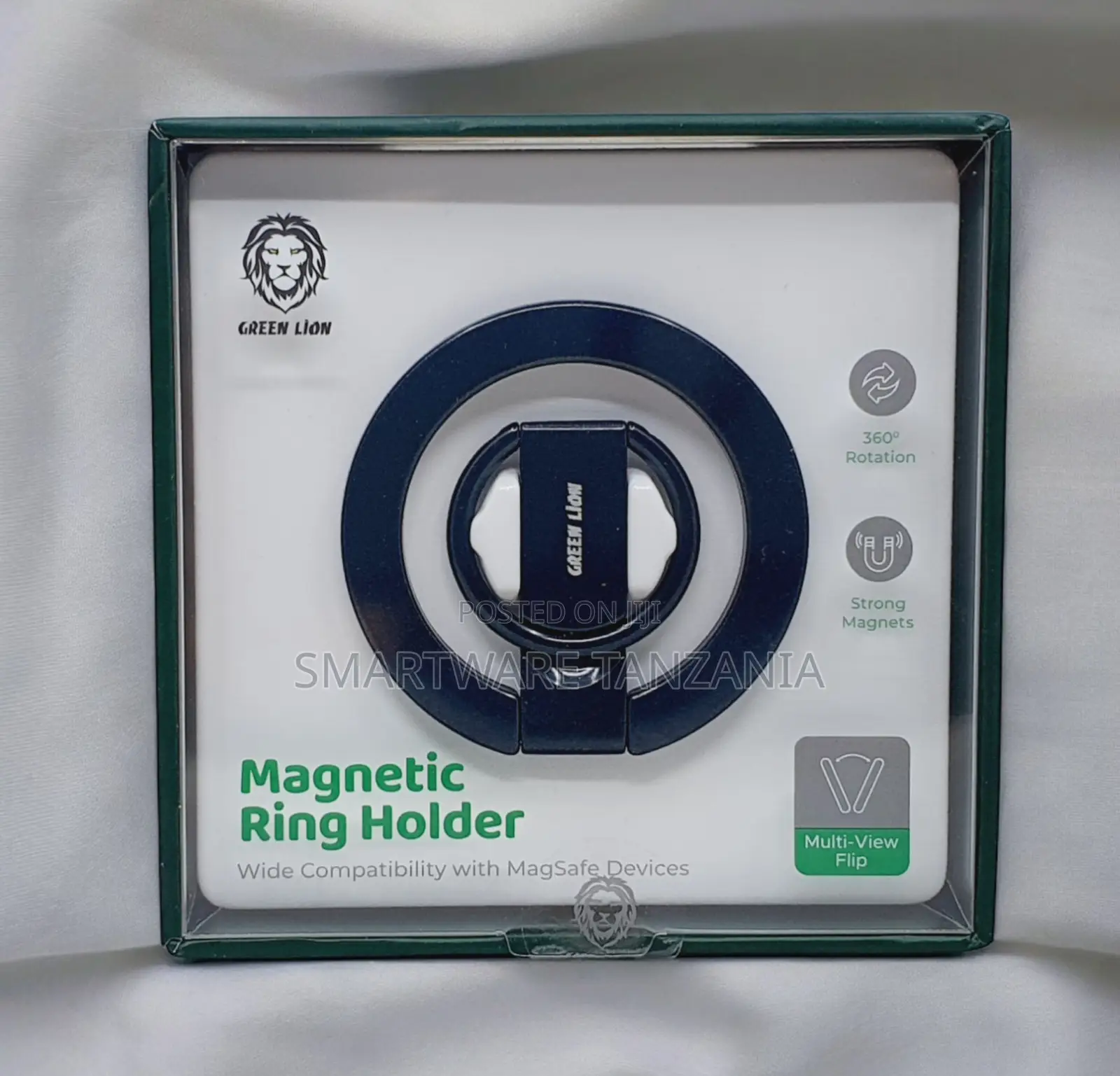 Green Lion Magsafe Ring Holder Navy Blue 360 Rotate