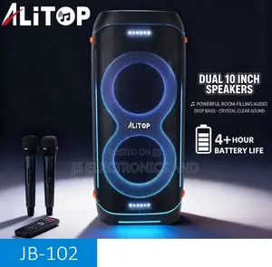 Alitop Speaker Inch 10 Powerful Two Mic Wireless