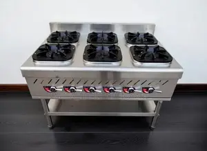 Commercial High Pressure Gas Stove 6 Burner
