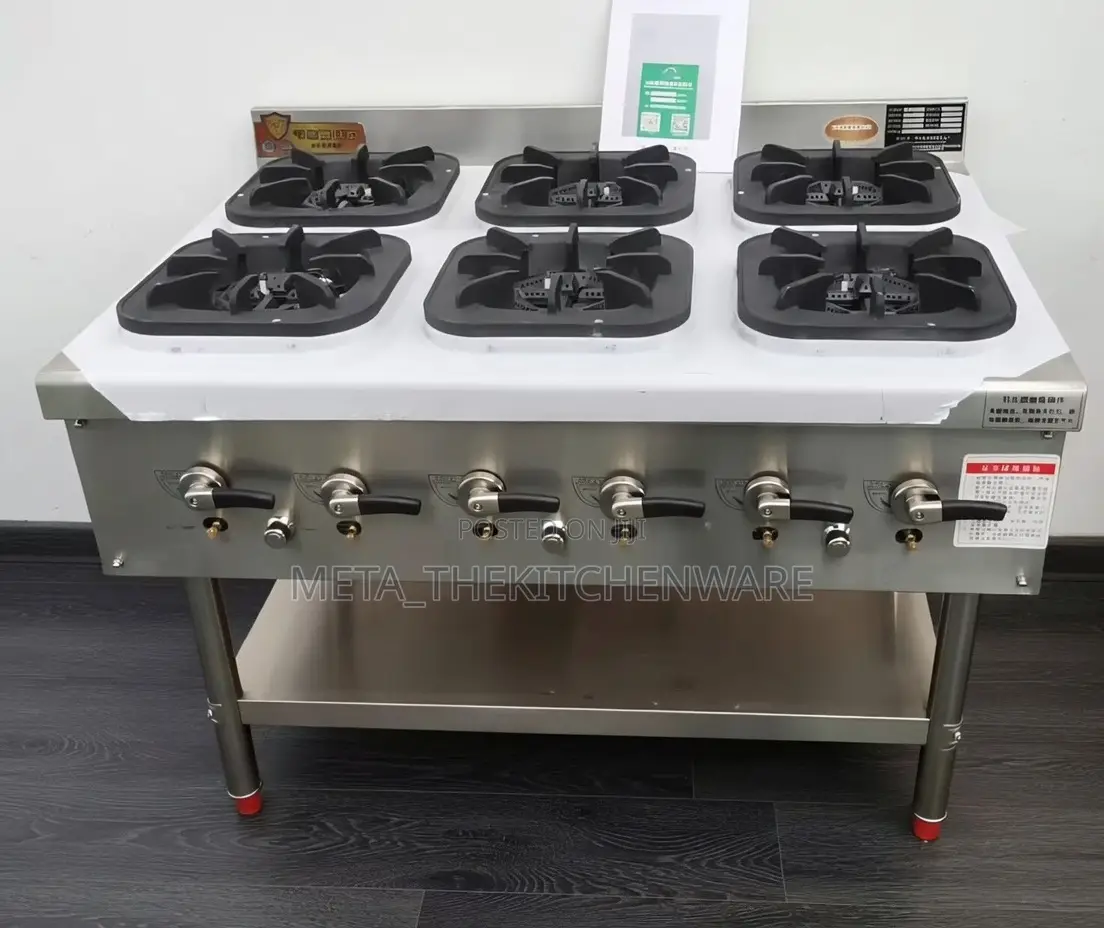 Commercial High Pressure Gas Stove 6 Burner