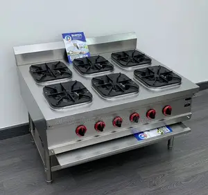 Commercial High Pressure Gas Stove 6 Burner