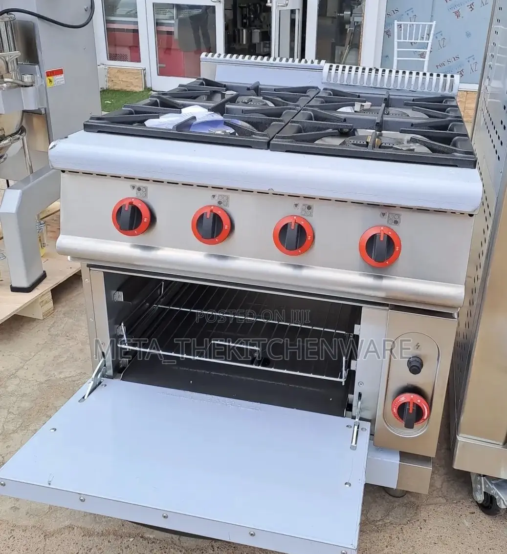 Commercial Gas Cooker 4 Burner With Gas Oven