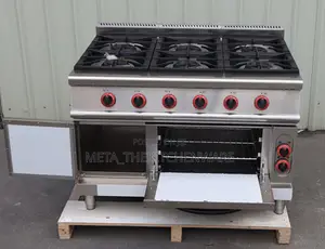 Commercial Gas Cooker 6 Burner With Electric Oven