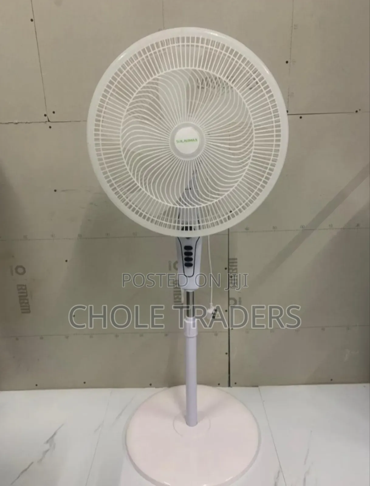 18" White Colour Solar Max Stand Fan