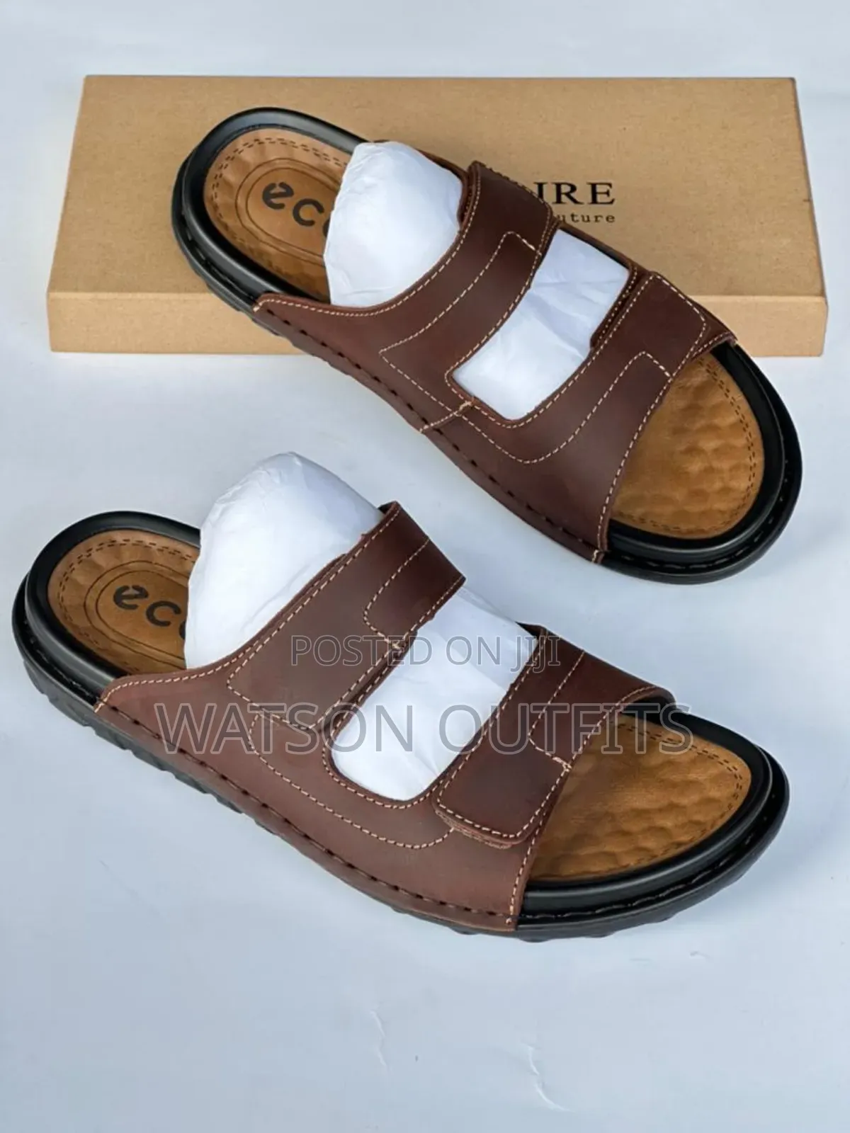 Ecco Brand New Men's Leather Sandals or Open Shoes Officially Smart