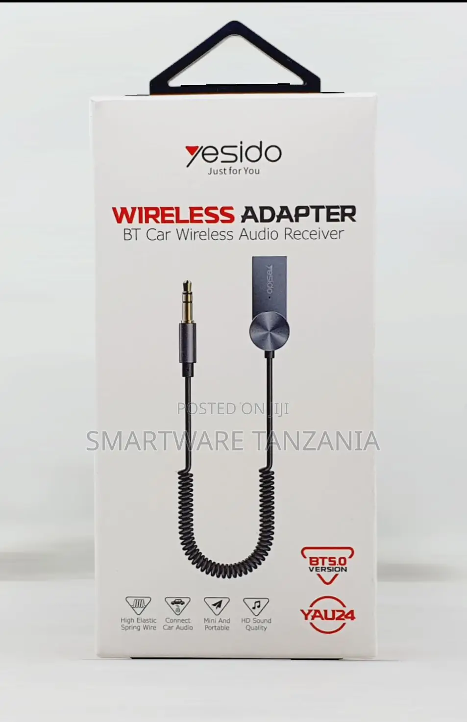 Yesido Yau24 Bt5.0 Wireless Aux Car Audio Receiver Adapter