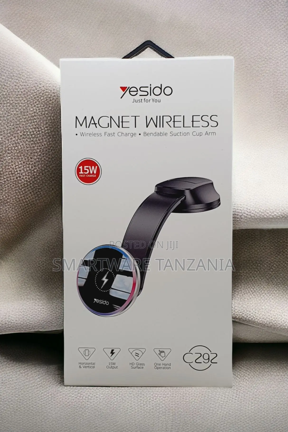 Yesido C292 15w Magnetic Wireless Car Charger Suction Mount