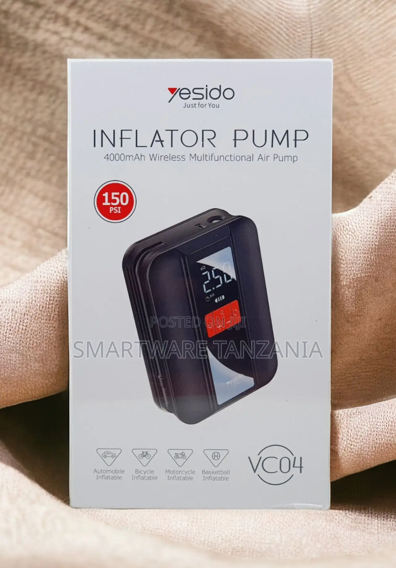 Yesido Vc04 4000mah Wireless Inflator Pump 150psi Digital